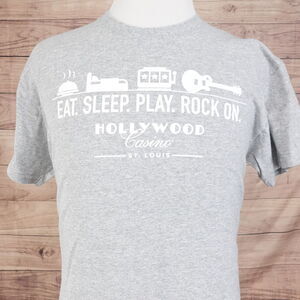 HOLLYWOOD CASINO ST LOUIS MO EAT SLEEP PLAY ROCK ON TSHIRT SIZE L LARGE